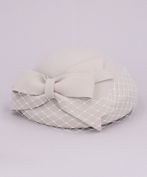 RIBBON BERET LIGHT GRAY ONESIZE